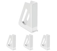 Esselte Revistero A4, Archivador de Escritorio para Catálogos, Folletos, Papeles y Carpetas, Plástico Resistente, Modelo VIVIDA, Blanco, 628215 (Paquete de 4)
