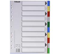 11710 - Separador archivo Esselte din a4 multitaladro con 10 separadores plástico color surtidos