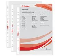 Esselte Sobres Perforados estándar de PPL antirreflejos, para almacenar y almacenar Documentos en Formato A4, Paquete de 50 Sobres, 395013300
