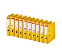 Esselte Standard, Pack de 10 archivadores de palanca, color amarillo, lomo de 75 mm, A4, PP, 320270