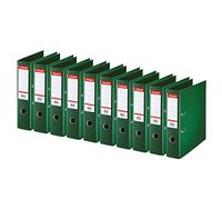 Esselte Standard, Pack de 10 Archivadores de palanca, Verde, lomo de 75 mm, A4, PP, 320230