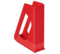 Esselte Vivida 628217 - Archivador de pie (tamaño A4, 10 unidades, ideal para folletos, documentos, carpetas y grapadoras, plástico resistente, color rojo)