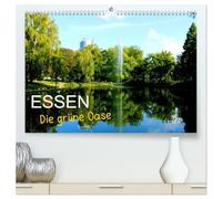 Essen - Die grüne Oase (hochwertiger Premium Wandkalender 2026 DIN A2 quer), Kunstdruck in Hochglanz: Essen, die Metropole im Herzen des Ruhrgebietes ... Gesicht und lässt viele Besucher staunen