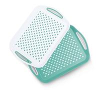 Essen Juego de 2 bandejas para Servir, Tablas Antideslizantes con Asas de Agarre, Ideal para preparación de Alimentos, té, Desayuno en la Cama, Bandeja de plástico para Comedor Estable, Apto para