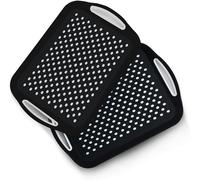 Essen Juego de 2 bandejas para servir, tablas antideslizantes con asas de agarre, ideales para preparación de alimentos, té, desayuno en la cama, bandeja de plástico para un comedor estable, apto para