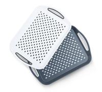 Essen Juego de 2 bandejas para servir, tablas antideslizantes con asas de agarre, ideales para preparación de alimentos, té, desayuno en la cama, bandeja de plástico para un comedor estable, apto para