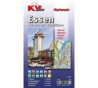 Essen Kartenset, KVplan, Radkarte/Wanderkarte/Stadtplan, 1:20.000 / 1:15.000 / 1:10.000: Kartenset mit Stadtführer