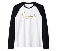 Essen Skyline Latido del Alemán Ruhrpott Corazón Love Essen Camiseta Manga Raglan