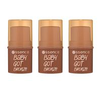 essence Baby Got Bronze Bronzing Stick, Lápiz de contorno n.º 40, marrón, natural, radiante fresco, vegano, sin conservantes, sin parabenos, sin partículas de microplástico, 3 unidades (3 x 5,5 g)