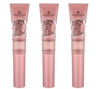 Essence Baby Got Glow Liquid Highlighter, nº 20, violeta, definir, resultado de expresión, fácil de quitar, brillante, vegano, sin parabenos, sin partículas de microplástico, 3 unidades (3 x 10)