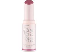 essence barra de labios satinada GLOW con brillo luminoso, luminoso, color intenso (3.5g)