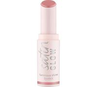 essence barra de labios satinada GLOW con brillo luminoso, luminoso, color intenso (3.5g)