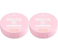 essence Base de maquillaje cushion BRIGHTEN UP!, de larga duración, iluminador, natural (12g) (Paquete de 2)