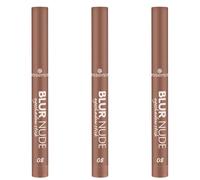 essence BLUR NUDE Eyeshadow stick nº 08, marrón, duradero, altamente pigmentado, resultado inmediato, vegano, sin micropartículas de plástico, sin nanopartículas, sin perfume, 3 unidades (3 x 1,2 g)