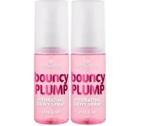 essence bouncy PLUMP HYDRATING DEWY SPRAY 10, spray fijador con aroma afrutado a sandía, hidratante, acabado radiante, bruma ultrafina, 50ml (Paquete de 2)