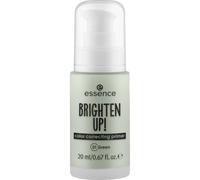 essence BRIGHTEN UP! color correcting primer 01 Green, reduce rojeces, textura ligera, acabado natural, para usar sola o bajo el maquillaje, 20ml