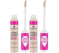 Essence Cosmetics Corrector de larga duración stay ALL DAY 14h, de larga duración, cubriente, expresión del resultado, natural, mate, 7 ml (Paquete de 2)