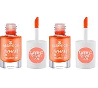 Essence Cosmetics What A Tint, Tinte Para Labios Y Mejillas, De Larga Duración, Resultado Inmediato, Natural, 4.9 ml (Paquete de 2)