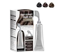Essence de fruta peine de colorante, esencia para colorear esencia de fruta, crema de tinte para el cabello de frutas negras para la cobertura de pelos grises, extracto de planta (Black-brown)