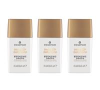 essence DROP OF sunshine BRONZING DROPS, bronceador, marrón, hidratante, con vitaminas, nutritivo, natural, sin partículas de microplásticos, paquete de 3 (3 x 25 ml)