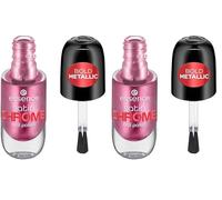 Essence Esmalte De Uñas Satin Chrome, Cubriente, Expresión Del Resultado, De Gran Pigmentación, Metalizado (8Ml) (Paquete de 2)