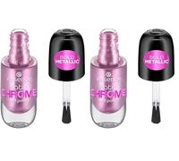 Essence Esmalte De Uñas Satin Chrome, Cubriente, Expresión Del Resultado, De Gran Pigmentación, Metalizado (8Ml) (Paquete de 2)