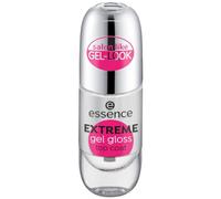 essence Extreme Gel Gloss Top Coat, Transparent, Fixing, Smoothing, Protective, Glossy, Radiant, Gely, No Acetone, Vegan, Microplastic Particles Free (8 ml)