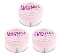 essence Flawless Skin Trio Loose Setting Powder, Polvo, nº 10, multicolor, aclarador, natural, vegano, sin aceite, sin parabenos, sin micropartículas de plástico, 3 unidades (3 x 8 g)
