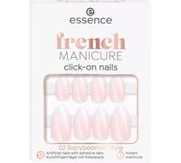 essence French Manicure Click-On Nails, No. 02, Nude, Express Result, French Manicure, Instant Result, Glossy, Nanoparticle Free, Pack of 12