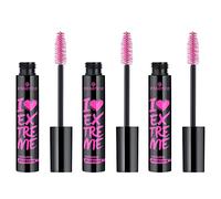 essence I LOVE EXTREME Volume Mascara No. 01 Negro - Volumizante, Alargamiento, Mejora los rizos, Vegana, Sin Microplásticos, Sin Perfume, Paquete de 3 (3 x 12 ml)