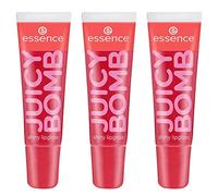Essence Juicy Bomb Brillo de Labios Brillante N.º 104, Rojo, Radiante, Fresco, Vegano, Sin Alcohol, Sin Parabenos, Sin Partículas de Microplástico, Paquete de 3 (3 x 10 ml)
