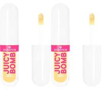 essence JUICY BOMB PARTY lip oil, Lipgloss, Nr. 04, Gelb, pflegend, mit Ölen, natürlich, glänzend, vegan, ohne Parabene, ohne Mikroplastikpartikel, Nanopartikel frei, 1er Pack (2.4ml) (Paquete de 2)