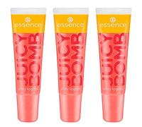essence Juicy Bomb Shiny Lip Gloss No. 103, naranja, brillante, radiante fresco, brillante, vegano, sin alcohol, sin parabenos, sin partículas de microplástico, paquete de 3 (3 x 10 ml)