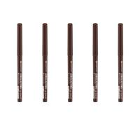essence Lápiz de ojos LONG-LASTING, 02, marrón, larga duración, definidor, vegano, resistente al agua, sin partículas de microplástico, paquete de 5 (5 x 0,28 g)