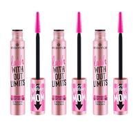 Essence Lash Without Limits N° 01 - Máscara para pestañas, gran alargamiento, negro, larga duración, voluminizadora, vegana, sin partículas de microplástico, ni nanopartículas, sin perfume, 3 x 13 ml