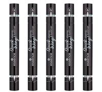 essence Quick Wing! delineador de ojos en formato sello, 01, negro, larga duración altamente pigmentado, intenso, color intenso sin perfume, sin aceites, paquete de 5 (5 x 3,5 ml)