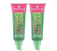 essence SAY IT WITH JUICY THANKS MY DEAR y brillo labial juicy bomb, resultado inmediato, brillante (10ml) (Paquete de 2)