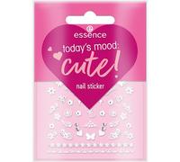 essence today's mood: cute! nail stickers, white, covering, express result, easy to remove, nanoparticles free, pack of 1 (44 pieces)