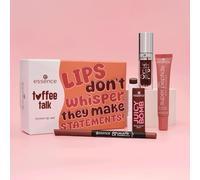 essence toffee talk brown lip set 01 Pout Au Chocolat, set con delineador, aceite, bálsamo y tratamiento para labios marrones mates o brillantes