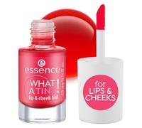 essence WHAT A TINT! tinte para labios y mejillas, de larga duración, resultado inmediato, natural (4.9ml)