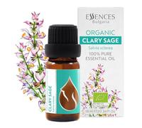 Essences Bulgaria Aceite Esencial de Salvia Esclarea Orgánica 10ml | Salvia sclarea | 100% Puro y Natural | Sin Diluir | Grado Terapéutico | Granja Familiar | Destilado al Vapor | Sin OMG | Vegano