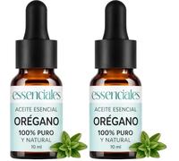 ESSENCIALES Aceite de Orégano con Carvacrol 80% - Aceite Esencial BIO 10 ml - 100% Puro y Quimiotipado - Apto para Consumo (Paquete de 2)
