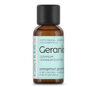 ESSENCIALES Aceite Esencial de Geranio 30 ml - 100% Puro y Natural - Aroma Natural - Ideal para Difusor, Cosmética DIY y Aromaterapia