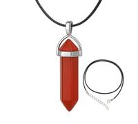 Essenciales Colgante de Jaspe Rojo Natural | Amuleto Energético | Equilibra el Chakra Raíz | Cordón Ajustable | Estilo Bohemio | Regalo Espiritual
