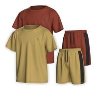Essenclo Boys Performance T-Shirt & Athletic Shorts 4-Piece Set | Tagless Loose Fit Crew Neck Boys Clothing Sets, Performance Outfits, 4-Pc