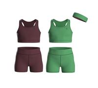 Essenclo Girls Clothing Athletic Sets Sleeveless Crop Tank Tops & Bike Shorts Cheer, Gymnastics, Volleyball Size 3-16 (5 Pcs) - E2108 - Set-6-11-12