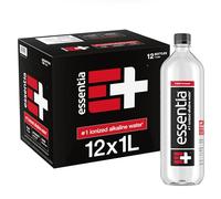 Essentia Water Embotellado, 99,9% puro, infundido con electrolitos para un sabor suave, pH 9,5 o superior, 12 botellas de 1 litro