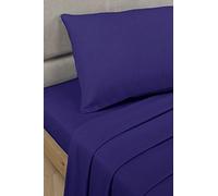 Essential Bedding Sábana Bajera Ajustable de percal de polialgodón, Color Azul Marino