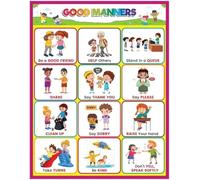 Essential Good Manners Educational Wall Chart for Preschool Kindergarten Classroom Toddler Learning Positive Habits Poster