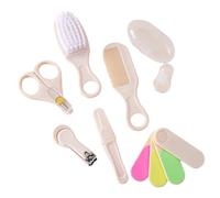 Essential - Juego de aseo para bebés de 7 piezas para recién nacidos y bebés, incluye cepillo de dientes, cepillo de dientes, cortaúñas, productos seguros para bebés